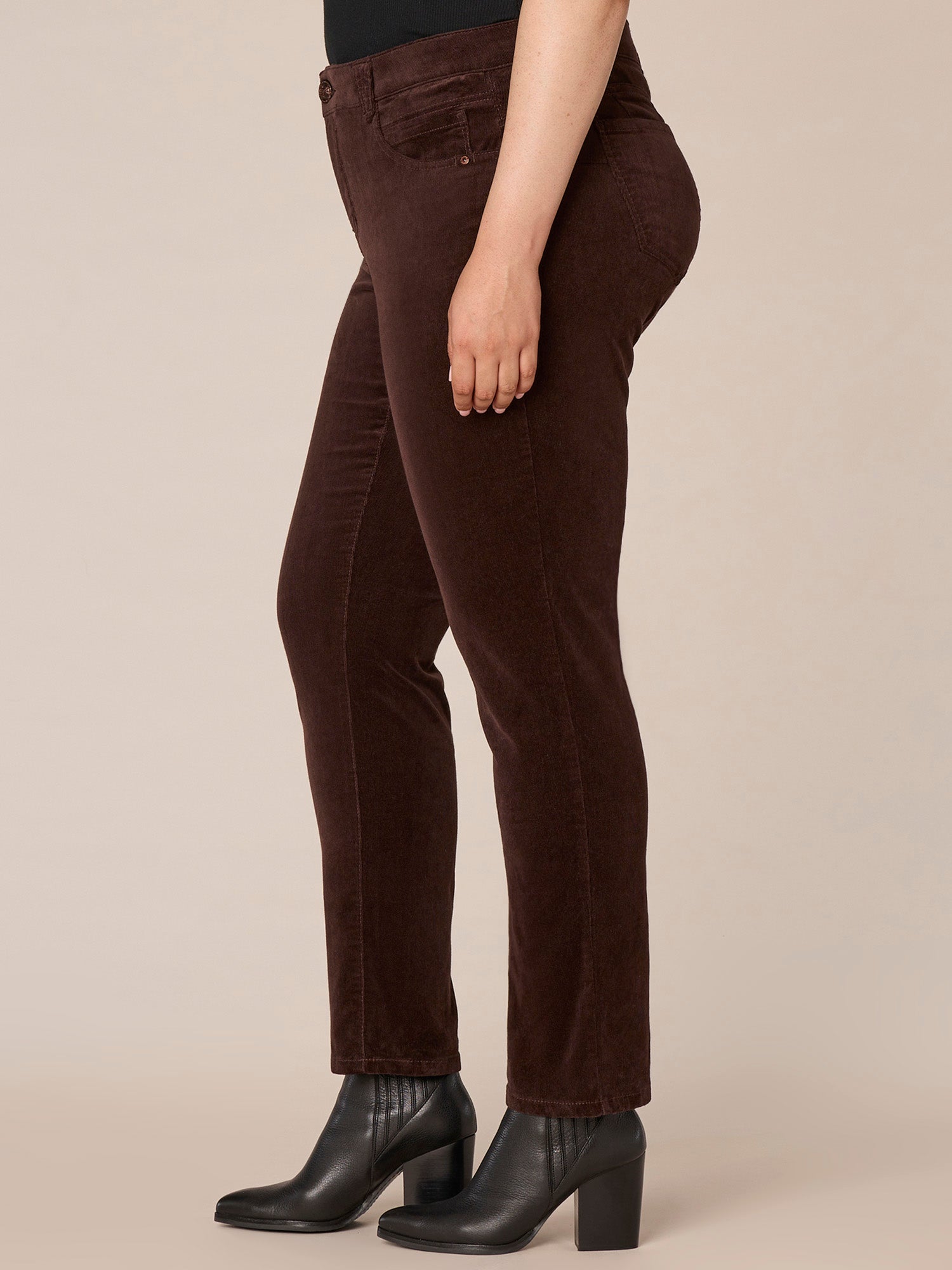 "Ab"solution® Mid-Rise Corduroy Plus Size Straight Leg Pants