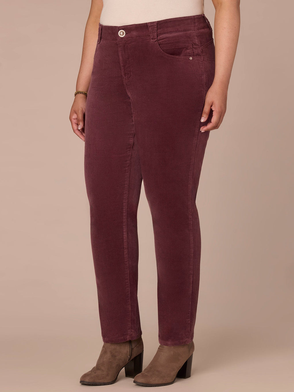 "Ab"solution® Mid-Rise Corduroy Plus Size Straight Leg Pants
