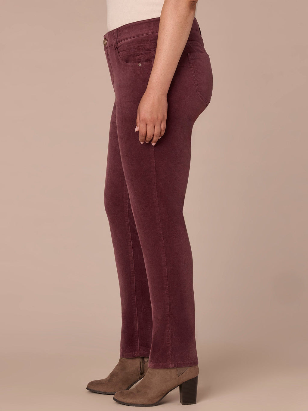 "Ab"solution® Mid-Rise Corduroy Plus Size Straight Leg Pants