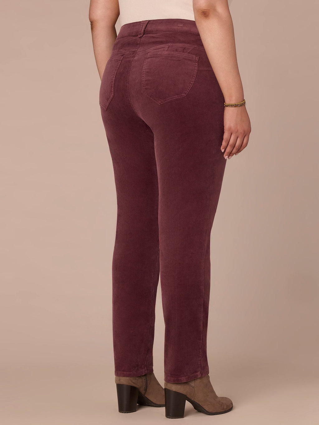 "Ab"solution® Mid-Rise Corduroy Plus Size Straight Leg Pants
