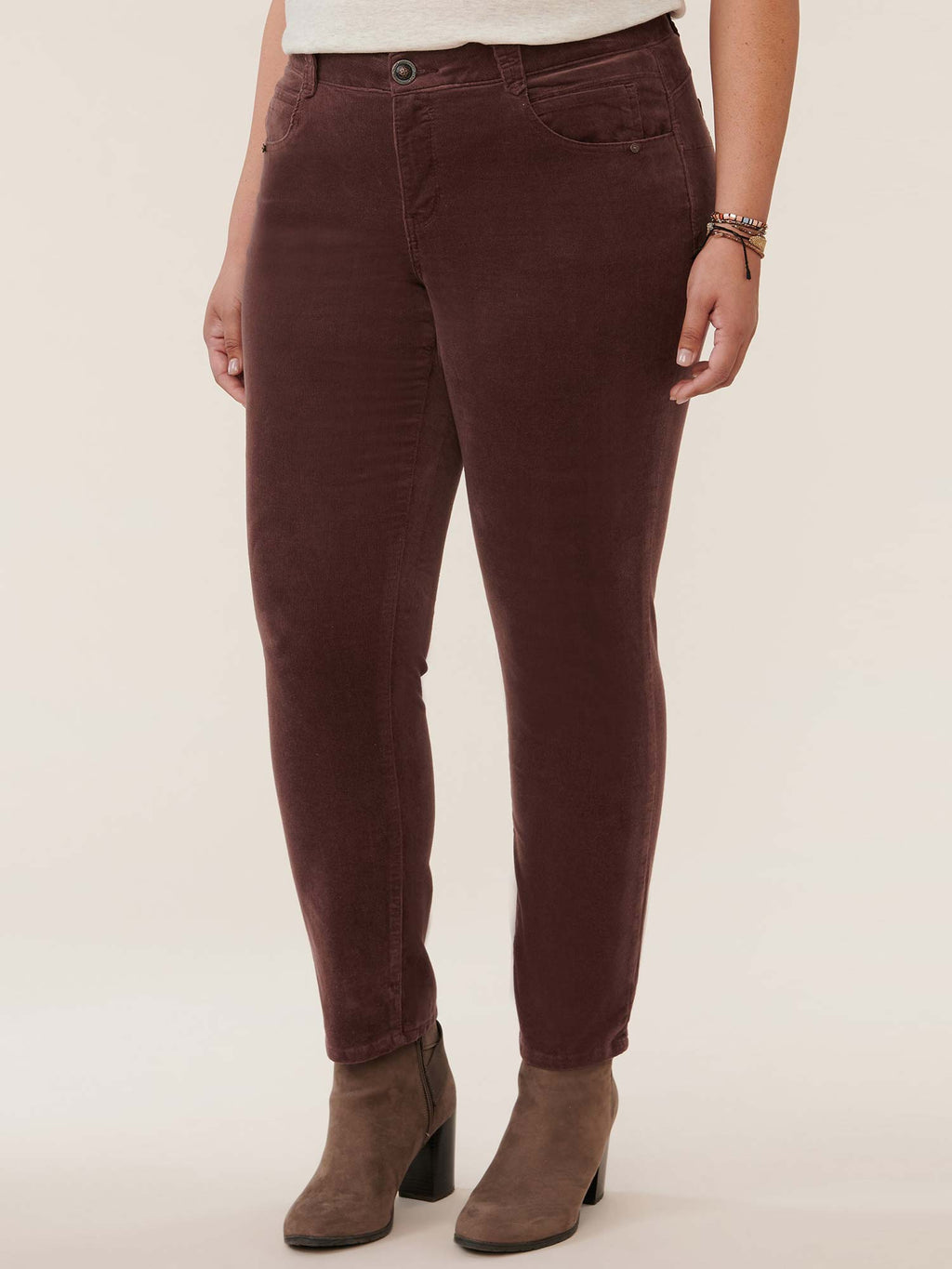 "Ab"solution® Mid-Rise Corduroy Plus Size Straight Leg Pants