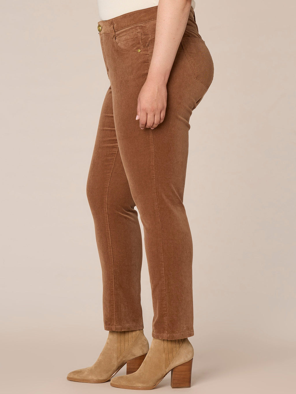 "Ab"solution® Mid-Rise Corduroy Plus Size Straight Leg Pants