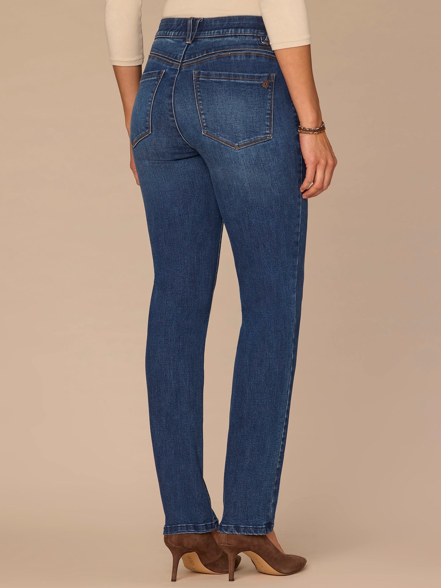 "Ab"solution® High Rise Straight Leg Plus Size Jeans in Blue