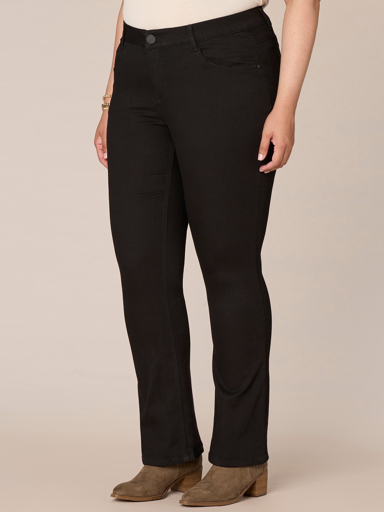 "Ab"solution® Black Denim Plus Itty Bitty Bootcut Jeans