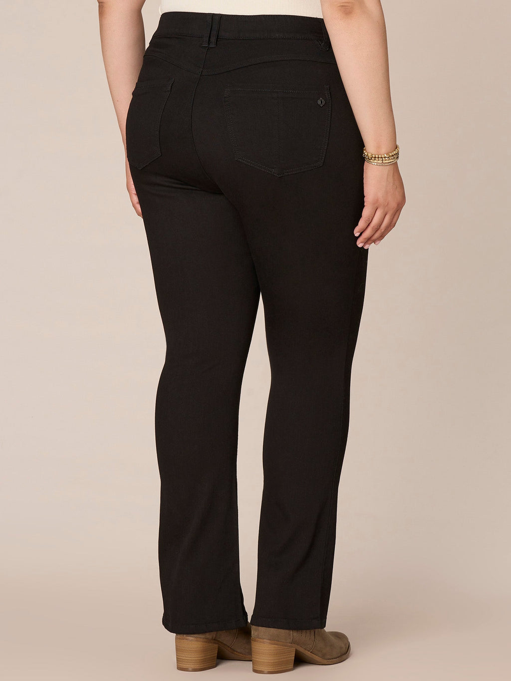 "Ab"solution® Black Denim Plus Itty Bitty Bootcut Jeans