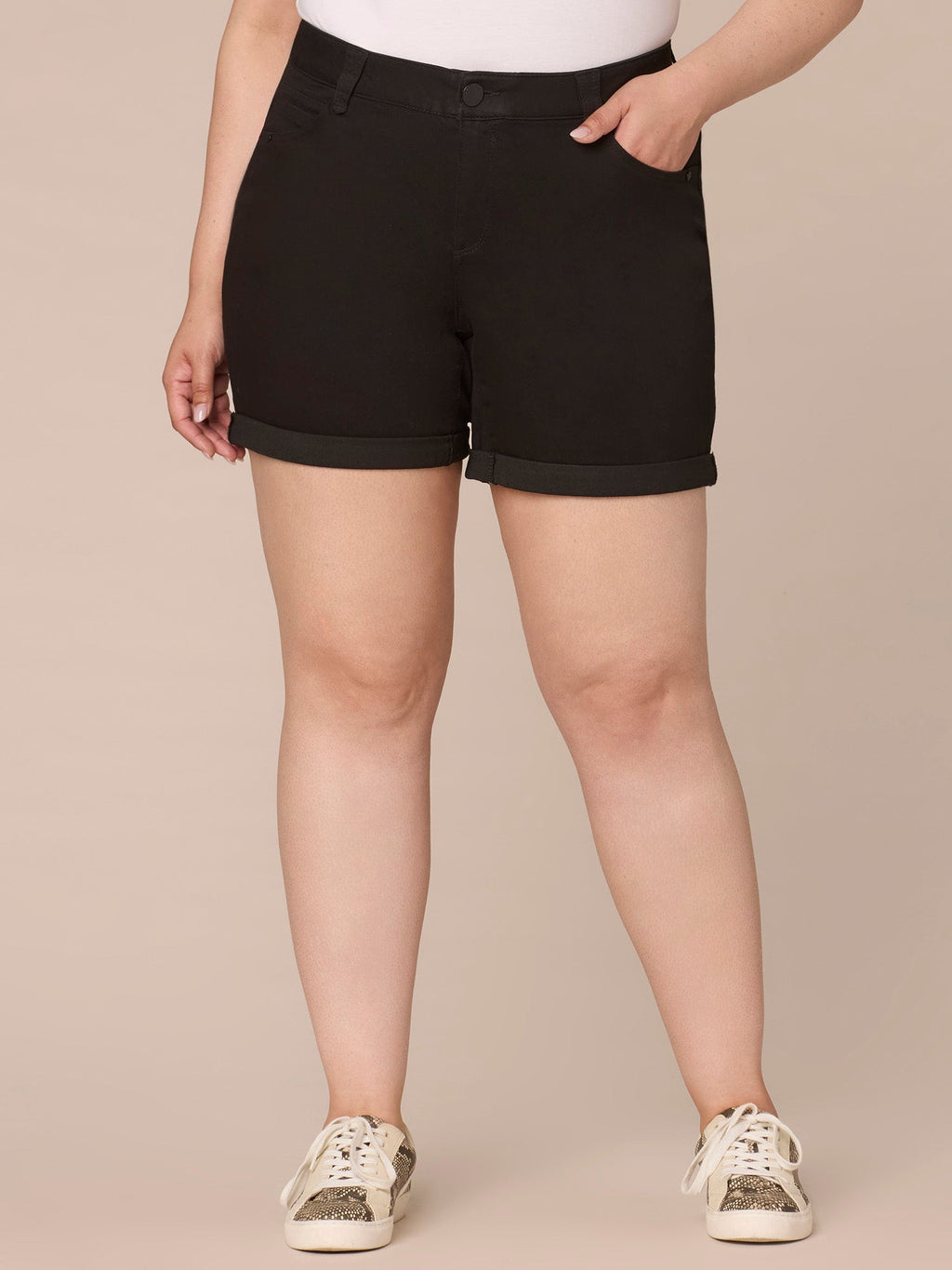 "Ab"solution Plus Size High Rise Short with 7" Inseam