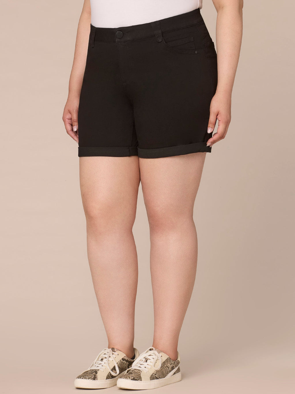 "Ab"solution Plus Size High Rise Short with 7" Inseam