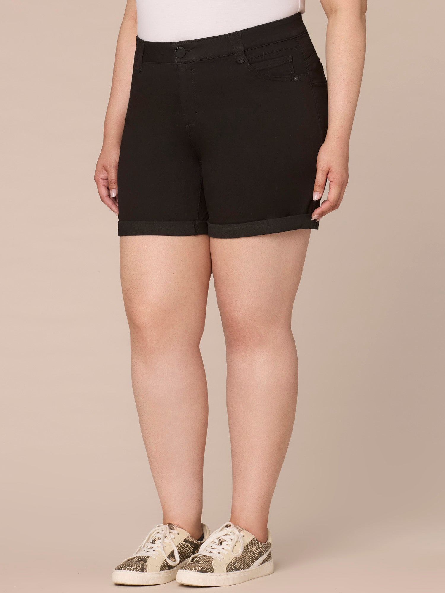 "Ab"solution Plus Size High Rise Short with 7" Inseam