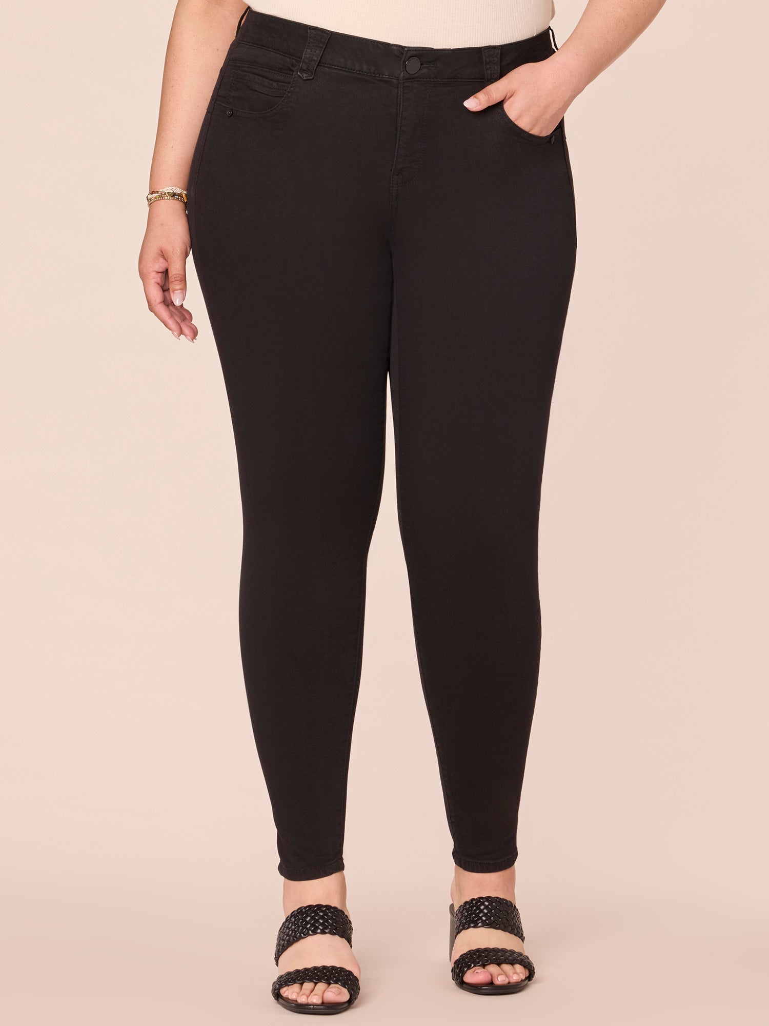 "Ab"solution® Booty Lift Plus Black Denim Jeggings