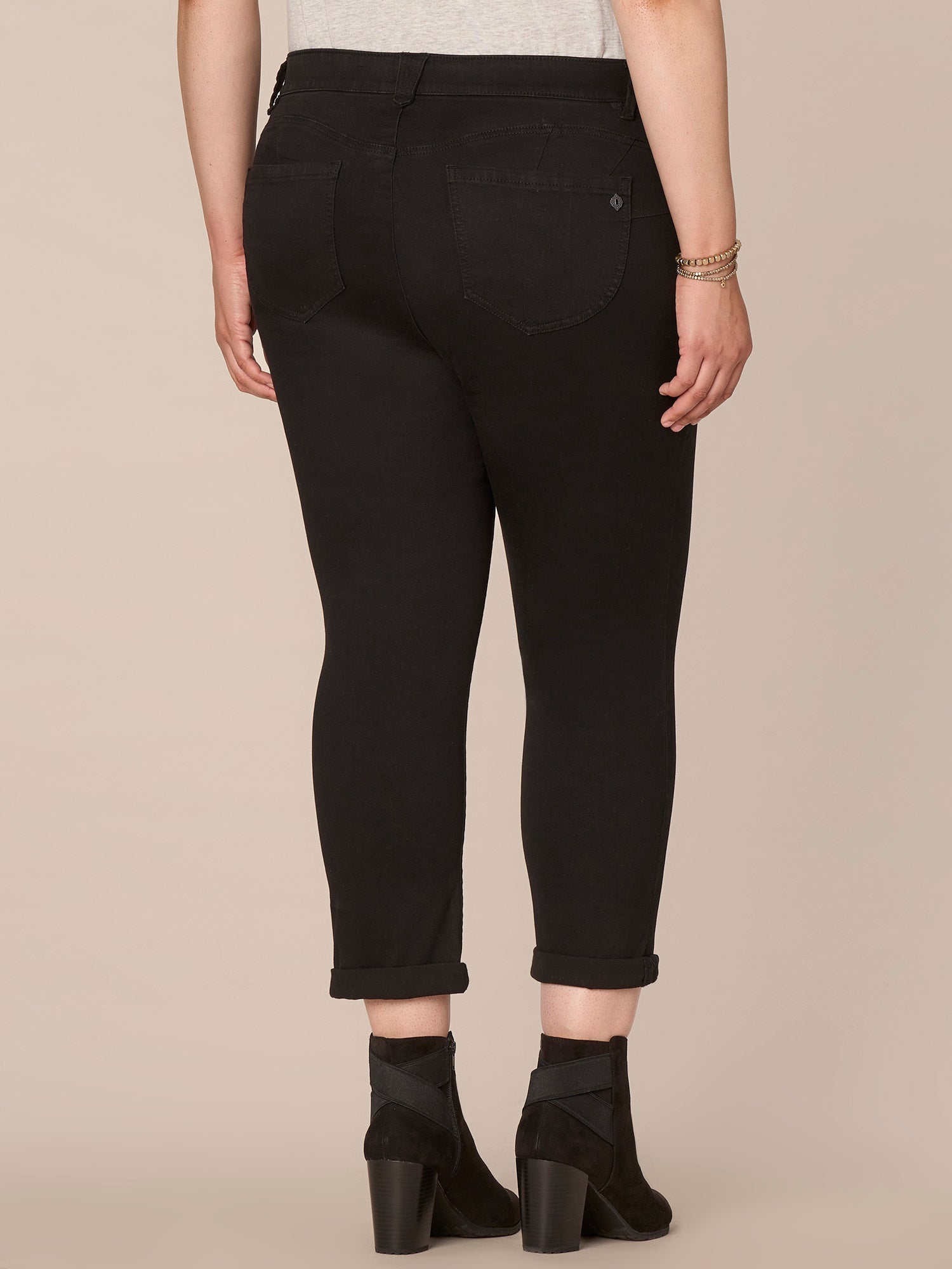 "Ab"solution® Plus Black Denim Ankle Skimmer Jeans
