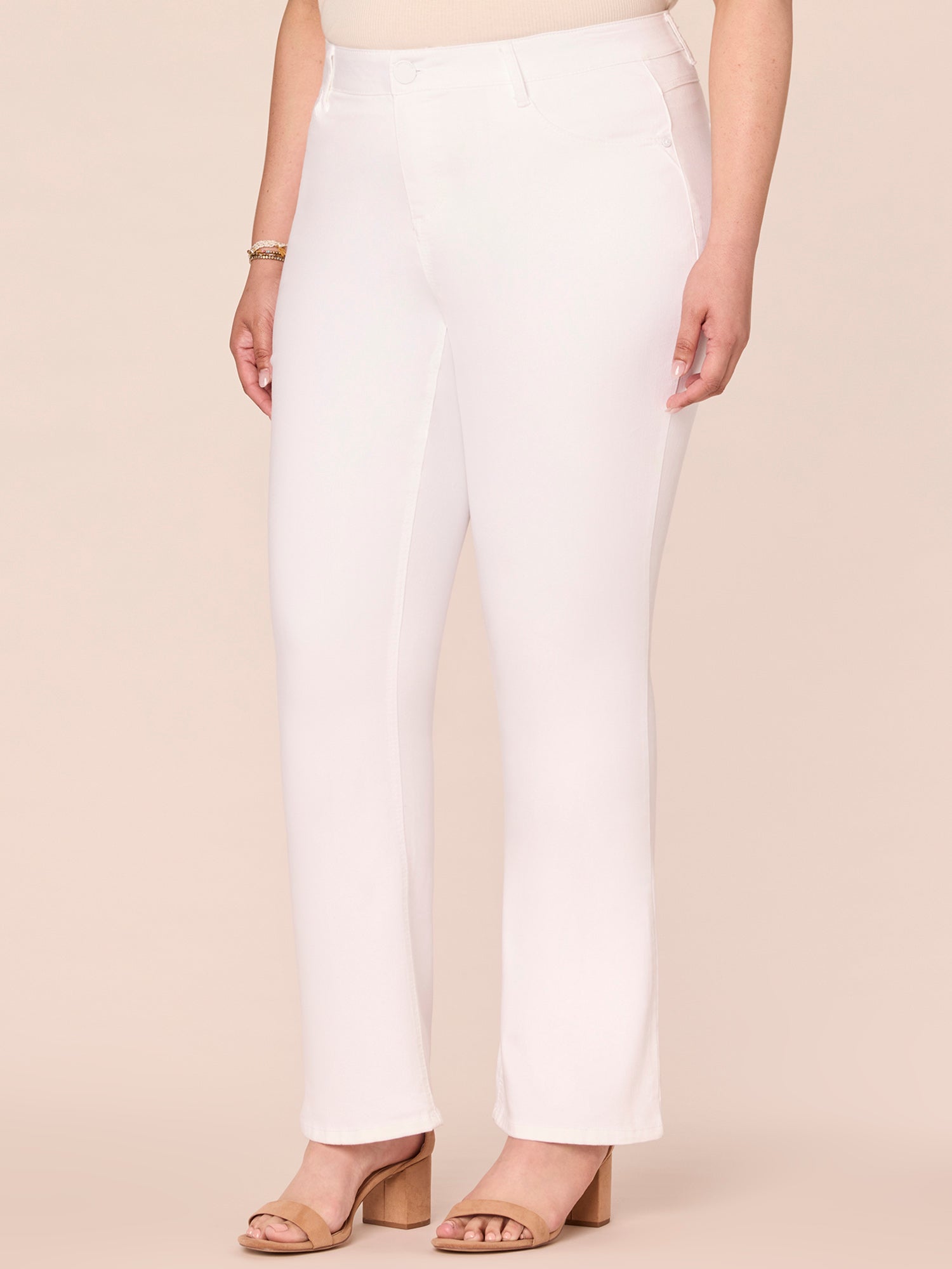 "Ab"solution® White Denim Itty Bitty Bootcut Plus Jeans
